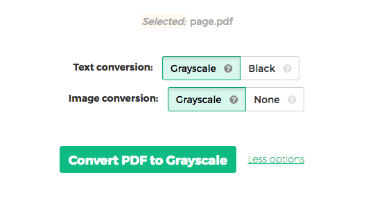Convert PDF to Grayscale online