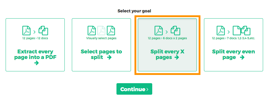 Split PDF, Extract PDF pages online